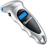 AstroAI Digital Tire Pressure Gauge 150 PSI 4 Settings for Car Truck Bicycle with Backlit LCD and Non-Slip Grip, Silver (1 Pack)