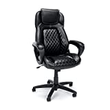 OFM ESS Collection Racing Style SofThread Leather High Back Office Chair, in Black (ESS-6060)